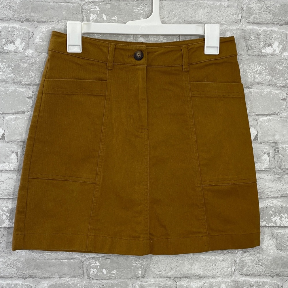 Boden Mustard Abington Denim A Line Skirt